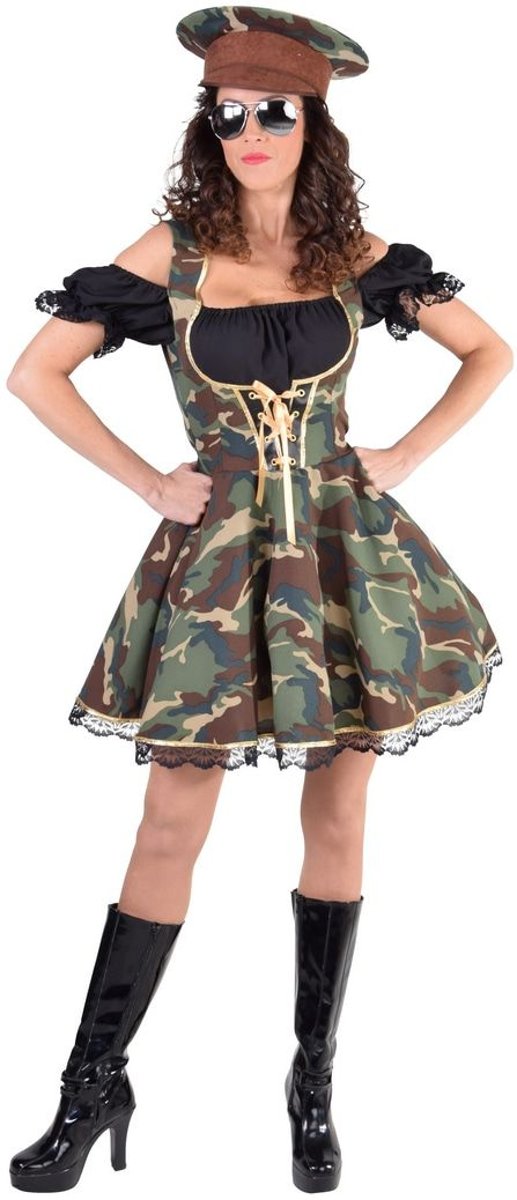 Leger & Oorlog Kostuum | Camouflage Amazone Leger | Vrouw | Extra Small | Bierfeest | Verkleedkleding